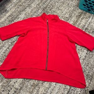 Fridaze Linen Redefined zip front swing 100% Linen jacket sz 1X red